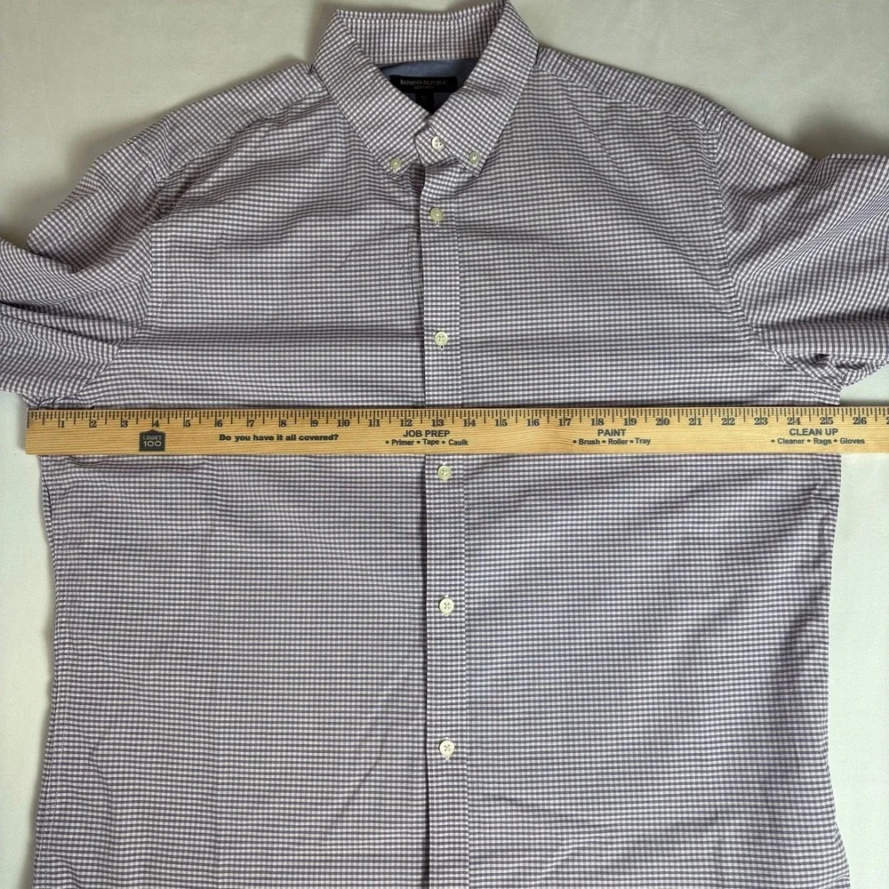 Banana Republic Soft Wash 100% Cotton Button-Up‎ Shirt Mens XL Purple Preppy